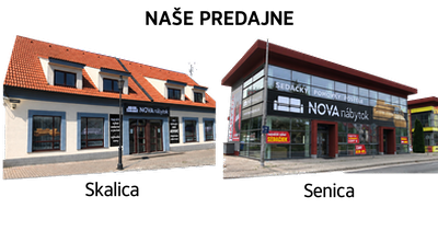 Predajne nábytku NOVA v Skalici a Senici