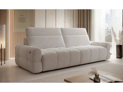 Rozkladacia pohovka NORDIC Big Sofa v svetlej farbe, umiestnená v modernej obývačke, celkový pohľad