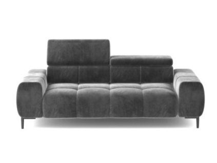 Tmavosivá trojmiestna pohovka COTTA Sofa 3 pevná s polohovacími opierkami hlavy, predný pohľad