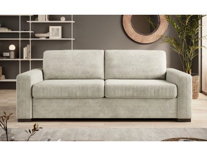 Pohovka LILLY SOFA v interiéri, rovné línie a čalúnené operadlo