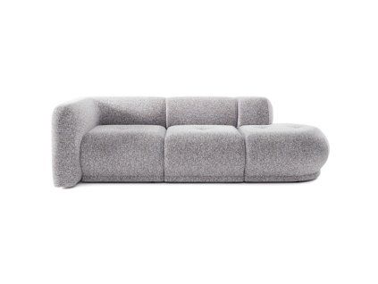 Sedacia súprava BLAZE sofa A4 sivá v štúdiovom zábere na bielom pozadí, čelný pohľad na modul s rovnými sedákmi a oblým zakončením.