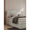 Béžová boxspring posteľ 140x200 SNUGGLE, pohľad zošikma, v interiéri