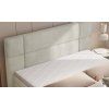 Boxspring posteľ - detail čela a matraca - béžové čalúnenie a prešívanie