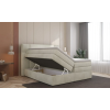 Boxspring posteľ s úložným priestorom - vyklopený rošt - béžová čalúnená