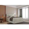 Béžová boxspring posteľ 180x200 do spálne SNUGGLE, celkový pohľad