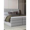 Boxspring posteľ DREAMO - sivá - v spálni - pohľad zboku
