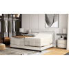 Boxspring posteľ EMBRACE - béžová - v spálni - pohľad zošikma