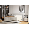 Béžová boxspring posteľ 180x200 do spálne EMBRACE, celkový pohľad