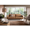 Rozkladacia pohovka do obývačky LUXERA SOFA v hnedom čalúnení v modernom interiéri obývačky