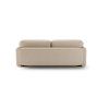 Rozkladacia pohovka MODELA SOFA zozadu, svetlý poťah a čistá rovná línia operadla na bielom pozadí.