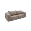 Rozkladacia pohovka SOFORA SOFA v šikmom pohľade, hnedé čalúnenie, prešívaný sedák a kompaktné proporcie na bielom pozadí.