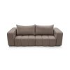 Pohovka SOFORA SOFA detail opierkových vankúšov, hnedé čalúnenie a tvarované vankúše na bielom pozadí.