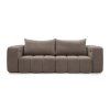 Rozkladacia pohovka SOFORA SOFA v hnedom čalúnení, čelný pohľad na široké sedáky a dva veľké chrbtové vankúše na bielom pozadí.