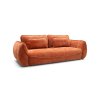 Rozkladacia pohovka COSMARA v prevedení sofa oranžová na bielom pozadí, predný pohľad na sedák a operadlo bez rozkladu.