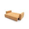Rozkladacia pohovka ELEGANZA SOFA v hnedom prevedení, šikmý pohľad zhora na rozložený stav so zvýraznenou spánkovou časťou.