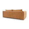 Rozkladacia pohovka ELEGANZA SOFA v hnedej farbe, zadný šikmý pohľad na zaoblený bok a čisté línie operadla.