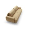 Rozkladacia pohovka VELORA SOFA pohľad zhora v uhle na sedák a operadlo v béžovej farbe, biele pozadie.