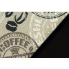 Čalúnená váľanda TURI detail poťahovej látky COFFEE TRINITY 8 so vzorom, detailný záber materiálu.