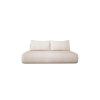 Sofa SOLIS SOFA – čelný pohľad, krémová látka, zaoblený minimalistický tvar
