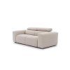 Pohovka RIPLE Sofa 3 v béžovom prevedení zobrazená zo zadnej strany s čistým čalúneným korpusom, nízkymi nožičkami a mäkko tvarovanými opierkami.