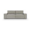 Sivá rozkladacia pohovka LEXUS sofa na bielom pozadí, čelný pohľad na dvojmiestne sedenie.