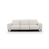 Pohovka VELVETO SOFA S1 vo svetlom čalúnení, tri sedacie miesta, zaoblené podrúčky a čierne nožičky.