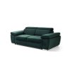 Pohovka ENY SOFA 2 na bielom pozadí v tmavozelenom čalúnení, elegantný dvojsed s polohovacími opierkami hlavy, pohľad z uhla.