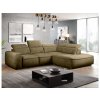 Rohová sedacia súprava LUXARO L v olivovo zelenej farbe, umiestnená v modernej obývačke, celkový pohľad
