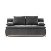 Tmavá trojmiestna pohovka FELO sofa s vankúšmi, predný pohľad