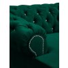 Účková sedacia súprava VALENTINO detail chesterfield prešívania operadla s gombíkmi v tmavozelenej farbe, priblížený záber.