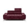 Pohovka TEODOR Sofa 2 v bordovej farbe na bielom pozadí, čelný pohľad na dvojmiestne sedenie s vysokými opierkami.