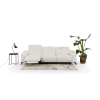 Pohovka PALERMO SOFA 3 v krémovej farbe na bielom pozadí, čelný pohľad na pohovku so širokými sedákmi.