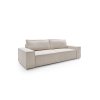 Rozkladacia pohovka FABIO SOFA béžová pohovka na bielom pozadí, pohľad v uhle spredu s nízkymi bokmi.