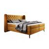 Čalúnená boxspring posteľ NOLAN - horčicová - prešívané čelo - produktová fotografia