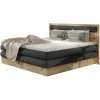 Čalúnená boxspring posteľ LISA - masívne drevo - sivé čalúnenie - produktová fotografia