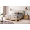 Boxspring posteľ SANDRA - masívne drevo - v modernej spálni - celkový pohľad