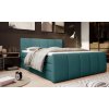 Zelenomodrá boxspring posteľ 180x200 do spálne MARY, v modernom interiéri spálne, celkový pohľad