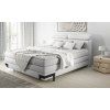Boxspring posteľ PATRICIA - svetlosivá čalúnená - v modernej spálni - celkový pohľad