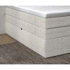Boxspring posteľ - detail bočného rámu - béžové čalúnenie a štruktúra poťahu