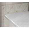 Čalúnená boxspring posteľ - detail čela - prešívanie do kosoštvorcov