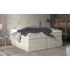 Béžová boxspring posteľ 180x200 do spálne REBECA, celkový pohľad