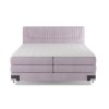 Čalúnená boxspring posteľ ELIZABETH - svetlosivá - moderné čelo - produktová fotografia