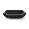 Luxusná pohovka LUPPA Sofa 2 v čiernej farbe s dekoratívnym prešívaním, technický náhľad tvaru