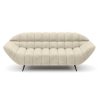 Béžová pohovka LUPPA Sofa 3 na bielom pozadí, čelný pohľad na plasticky členené sedadlo a zaoblené podrúčky.