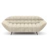 Luxusná pohovka LUPPA Sofa 3 v béžovej farbe s dekoratívnym prešívaním, technický náhľad tvaru spredu