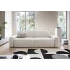 Rozkladacia pohovka EASY SOFA v svetlom interiéri pri okne, krémové čalúnenie, pohľad spredu.