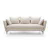 Rozkladacia pohovka LUPO sofa, sedacia časť s voľne položenými vankúšmi a vysokými opierkami na ruky.