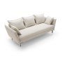 Rozkladacia pohovka LUPO sofa na bielom pozadí, bočný šikmý pohľad na profil pohovky a vyššie nožičky pod korpusom.