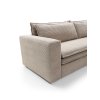 Rozkladacia pohovka ALBER SOFA detail bočnice a štruktúry béžovej látky, priblížený záber v uhle.