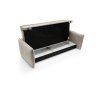 Rozkladacia pohovka ALBER SLIM SOFA otvorený úložný priestor pod sedákom, záber na vnútorný box.
